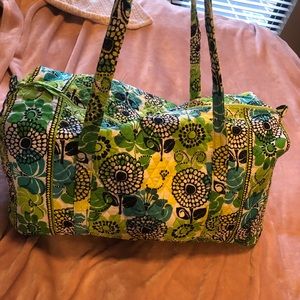 Vera Bradley Large Blue Green Print Duffel Bag